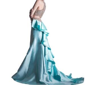 Andrea & Leo Couture Beaded Sequins Two Piece Mermaid Dress Size 4